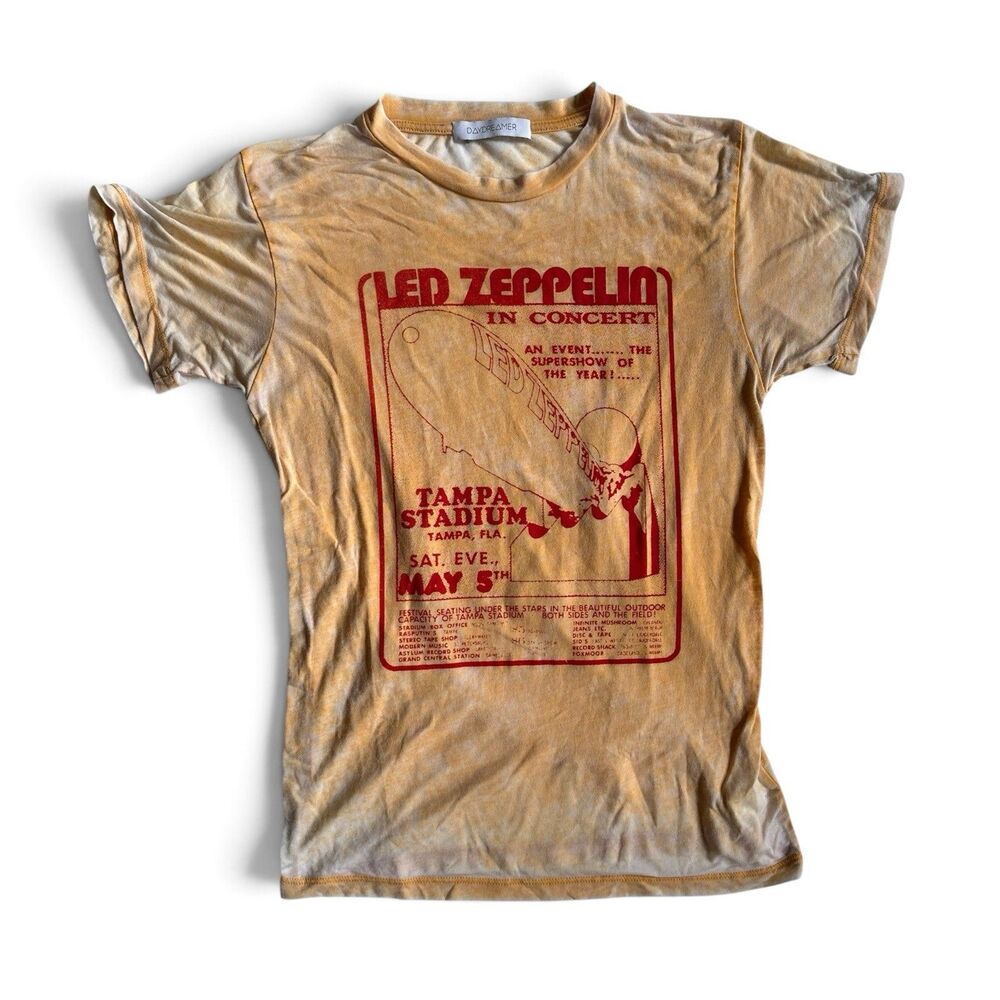 DAYDREAMER Led Zeppelin Tampa Stadium Concert Ringer T-Shirt Size S